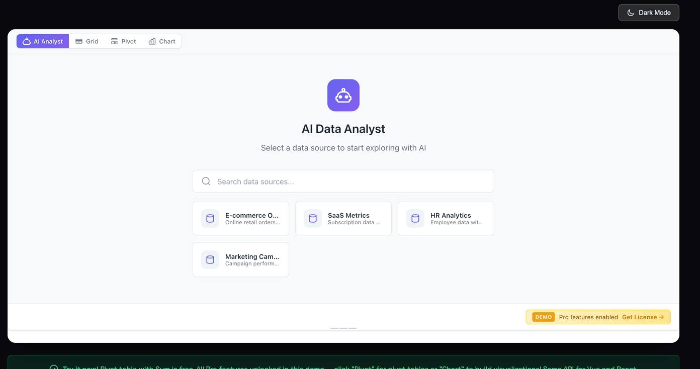 AI Data Analyst Demo - Ask questions in natural language